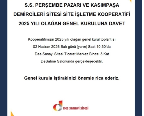 2025 Yılı Olağan Genel Kurul Toplantısı Duyurusu