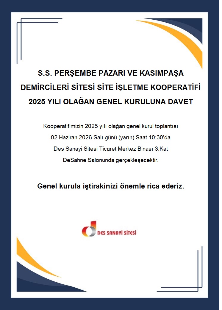 2025 Yılı Olağan Genel Kurul Toplantısı Duyurusu