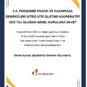 2025 Yılı Olağan Genel Kurul Toplantısı Duyurusu