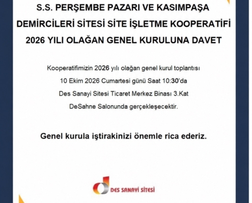 2026 Yılı Olağan Genel Kurul Toplantısı Duyurusu