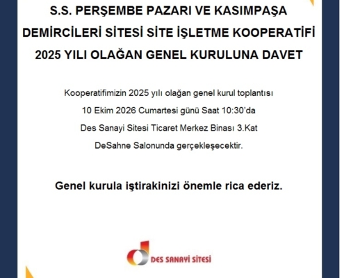2025 Yılı Olağan Genel Kurul Toplantısı Duyurusu